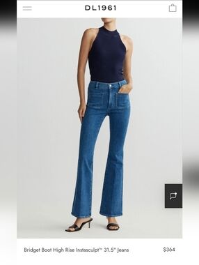 DL1961 Bridget Boot High Rise Instasculpt™ 31.5" Jeans in Black Size 25